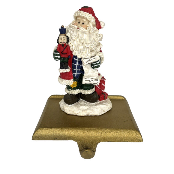 Vintage Cast Iron Base Stocking Hanger Santa Gifts Toy Chimney - Picture 1 of 5